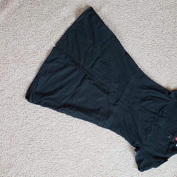 H&M Black Epaulettes Button Down Versatile Convertible Dress - Picture 4 of 16